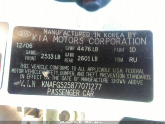 KNAFG525877071277 KIA Rondo Lx