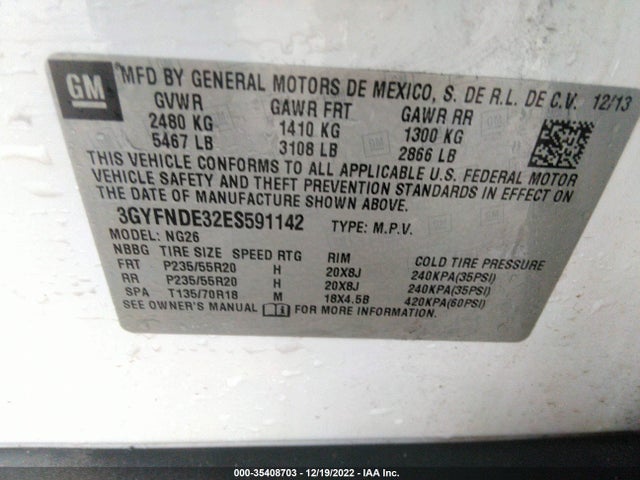 Cadillac Srx Premium Collection 2014 3GYFNDE32ES591142 Image 11
