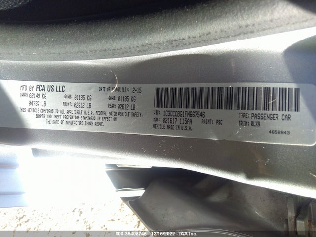 2015 CHRYSLER 200 S VIN: 1C3CCCBG1FN667546