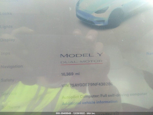 Tesla Model Y Performance 2022 7SAYGDEF9NF438286 Image 7