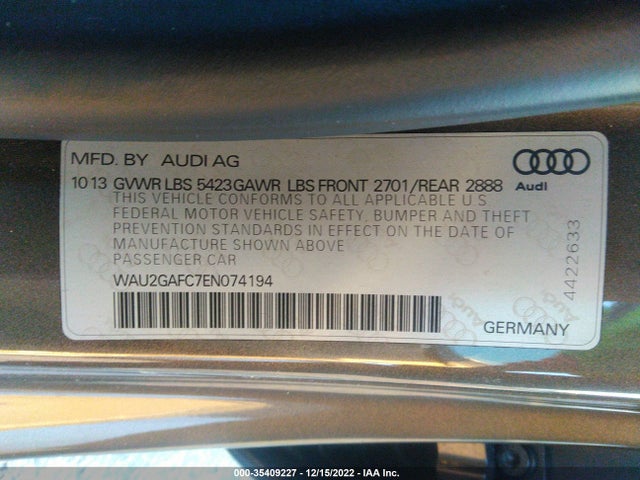 WAU2GAFC7EN074194 Audi A7 3.0 Prestige