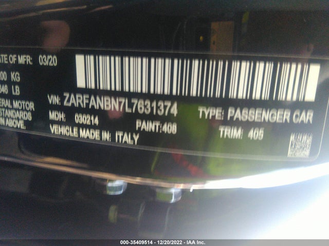 ZARFANBN7L7631374 Alfa Romeo Giulia Ti Sport