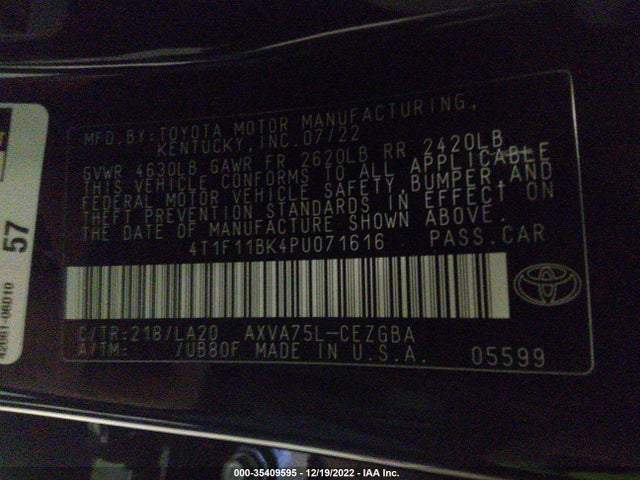 2023 Toyota Camry, VIN: 4T1F11BK4PU071616