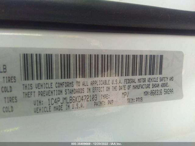 1C4PJMLB6KD472103 Jeep Cherokee Latitude Plus