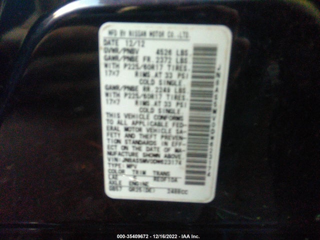 2013 NISSAN ROGUE SV VIN: JN8AS5MV0DW623174