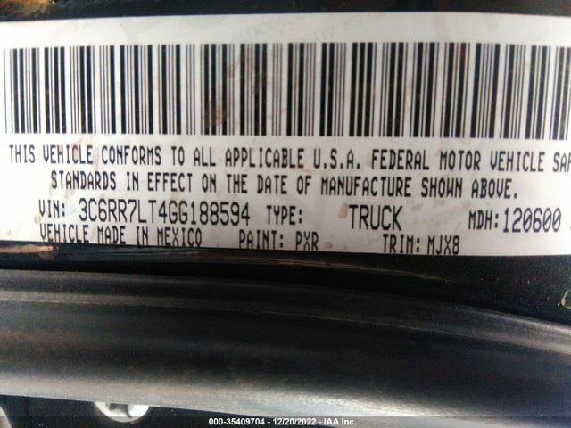 RAM 1500 Big Horn 2016 3C6RR7LT4GG188594 Image 10