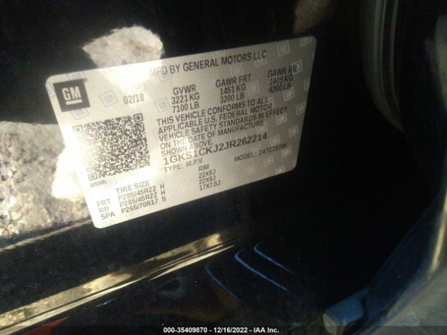 1GKS1CKJ2JR262214 GMC YUKON DENALI