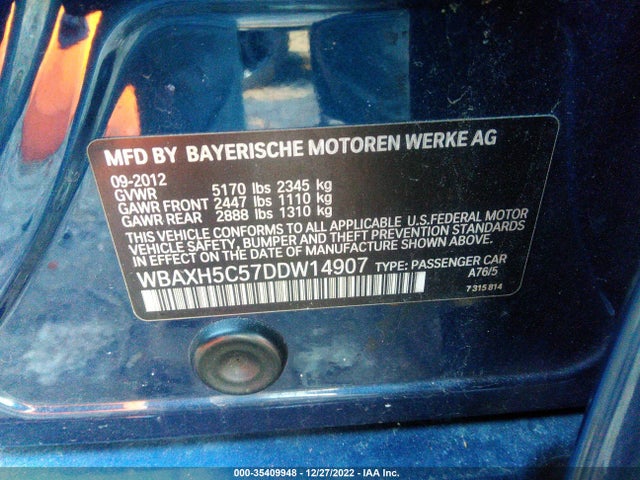 BMW 5 Series 528i Xdrive 2013 WBAXH5C57DDW14907 Image 9