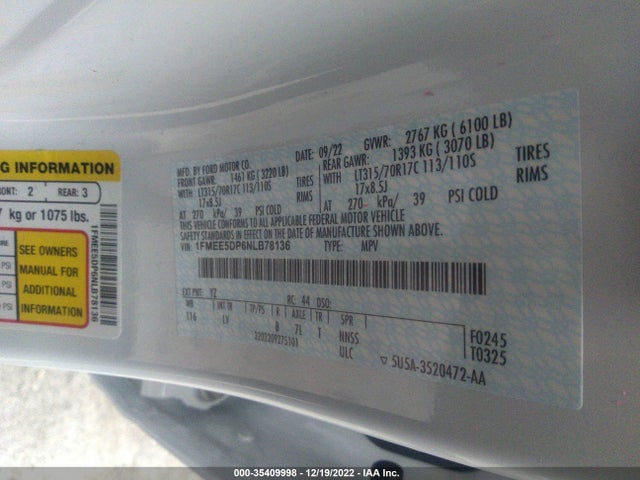 2022 Ford Bronco, VIN: 1FMEE5DP6NLB78136