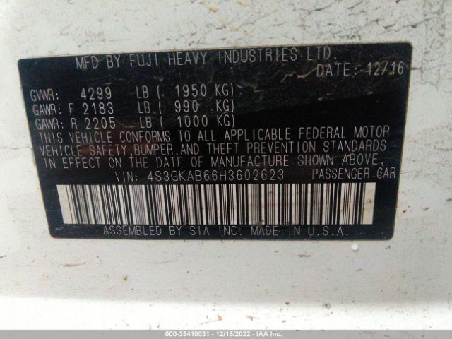 4S3GKAB66H3602623 Subaru Impreza