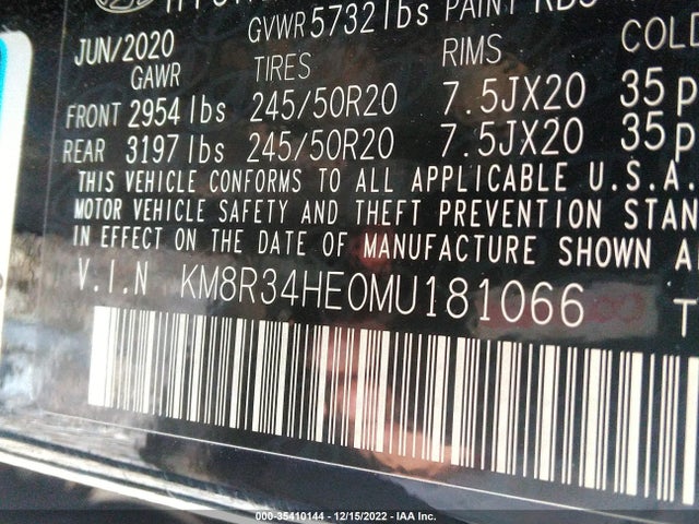 2021 Hyundai Palisade, VIN: KM8R34HE0MU181066