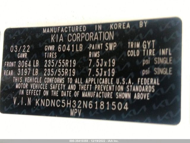 KNDNC5H32N6181504 KIA Carnival Ex