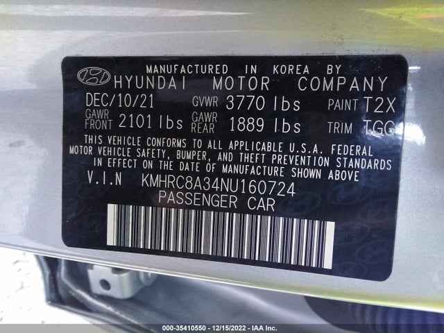 2022 Hyundai Venue, VIN: KMHRC8A34NU160724