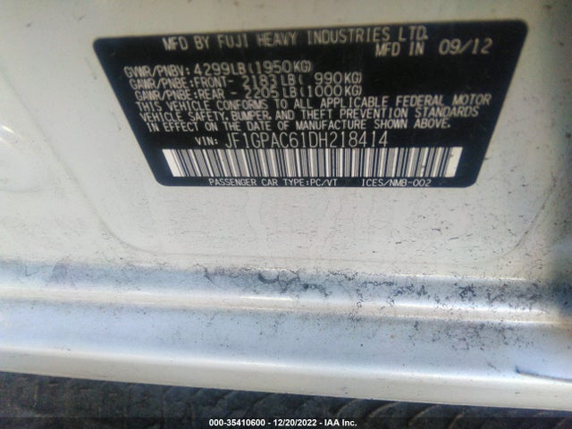 JF1GPAC61DH218414 Subaru IMPREZA WAGON