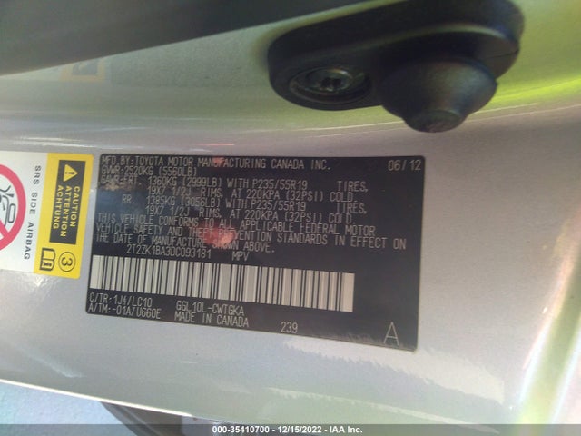 Lexus RX 350 2013 2T2ZK1BA3DC093181 Image 9