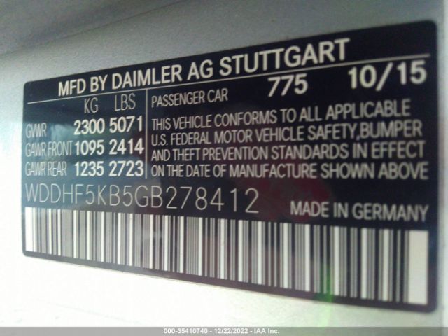 WDDHF5KB5GB278412 Mercedes-Benz E-class E 350
