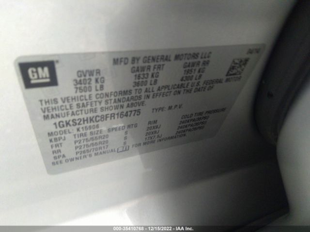 1GKS2HKC8FR164775 GMC Yukon Xl Slt