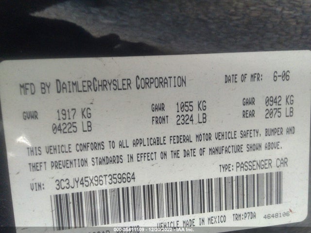 3C3JY45X96T359664 Chrysler Pt Cruiser