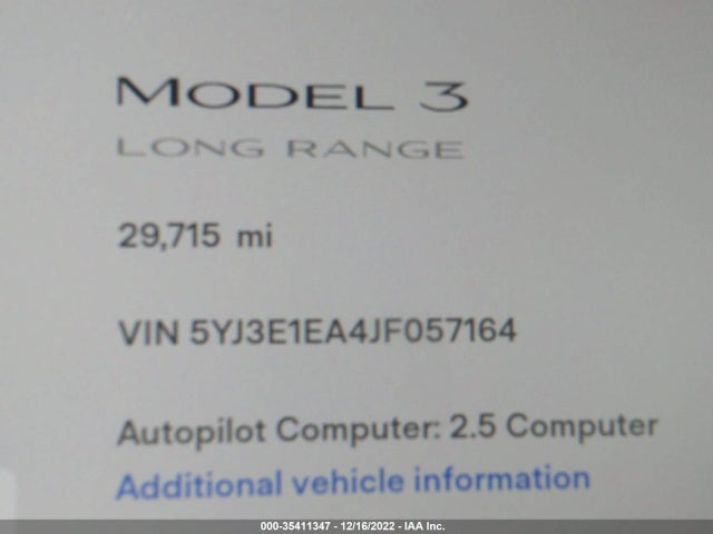 Tesla Model 3 Range Battery 2018 5YJ3E1EA4JF057164 Image 11