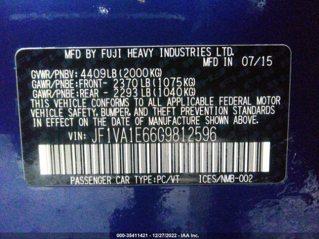 JF1VA1E66G9812596 Subaru Wrx Premium