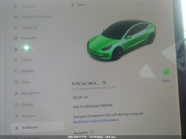 Tesla Model 3 Standard Range 2020 5YJ3E1EA4LF799759 Image 8