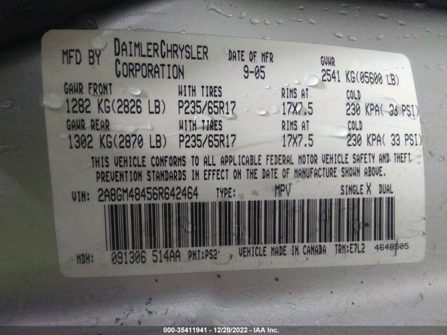 Chrysler Pacifica 2006 2A8GM48456R642464 Image 10