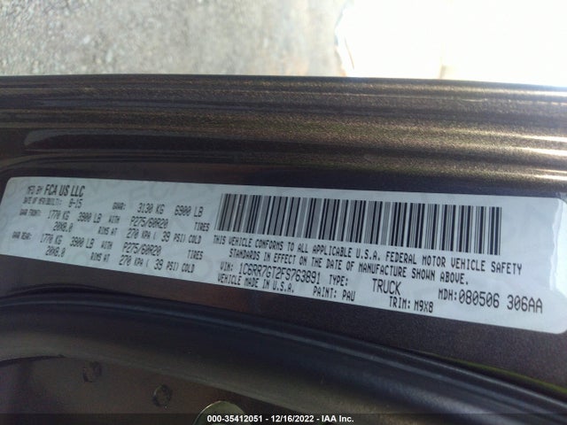 2015 RAM 1500 BIG HORN VIN: 1C6RR7GT2FS763891