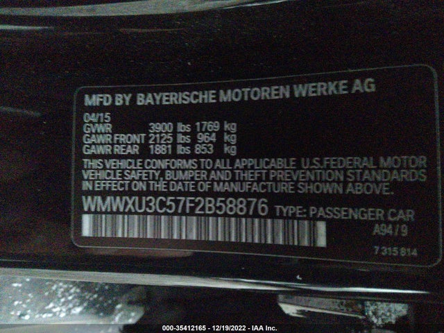 WMWXU3C57F2B58876 Mini Cooper Hardtop 4 Door S