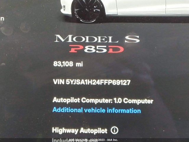 5YJSA1H24FFP69127 Tesla Model S 85d/p85d/70d/90d/p90d