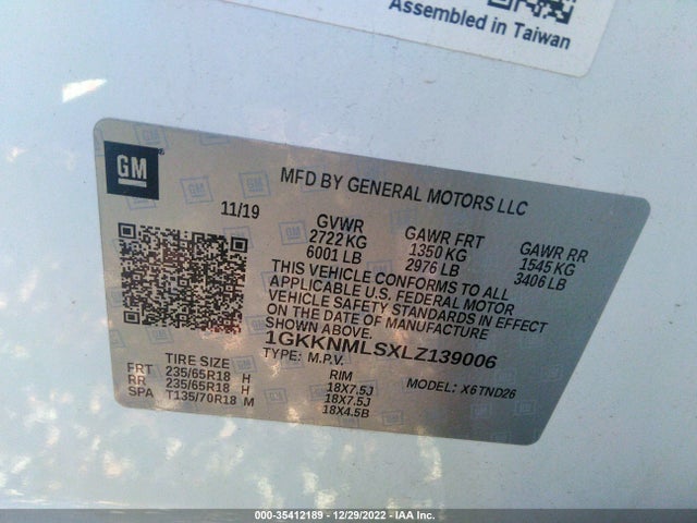 2020 GMC Acadia, VIN: 1GKKNMLSXLZ139006