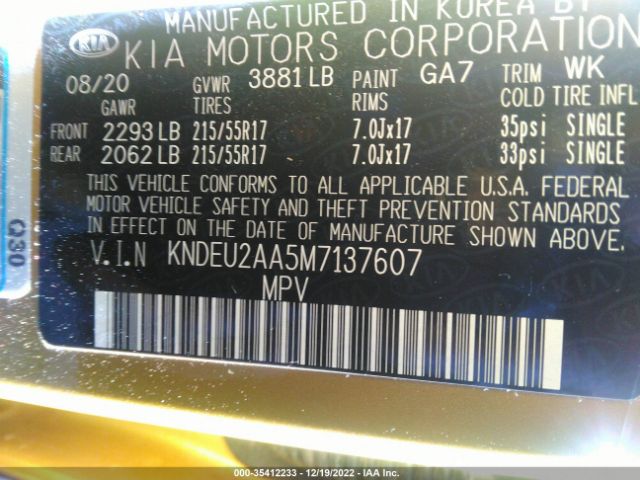 KNDEU2AA5M7137607 KIA SELTOS S