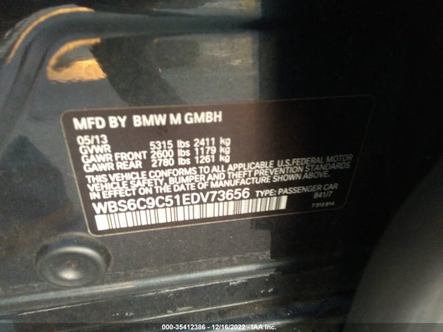 2014 BMW M6, VIN: WBS6C9C51EDV73656