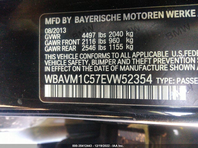 2014 BMW X1 SDRIVE28I VIN: WBAVM1C57EVW52354