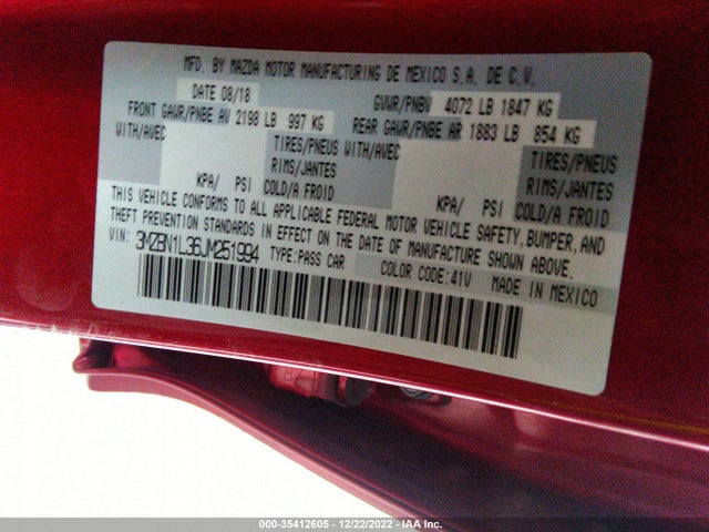 2018 Mazda 3, VIN: 3MZBN1L36JM251994