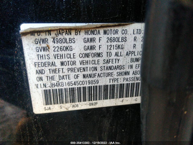 Acura RL 2005 JH4KB16545C019859 Image 10