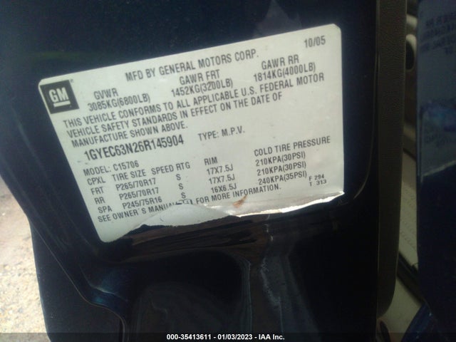 Cadillac Escalade 2006 1GYEC63N26R145904 Image 10