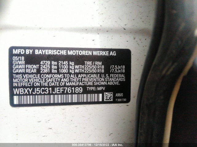 BMW X2 Xdrive28i 2018 WBXYJ5C31JEF76189 Image 10