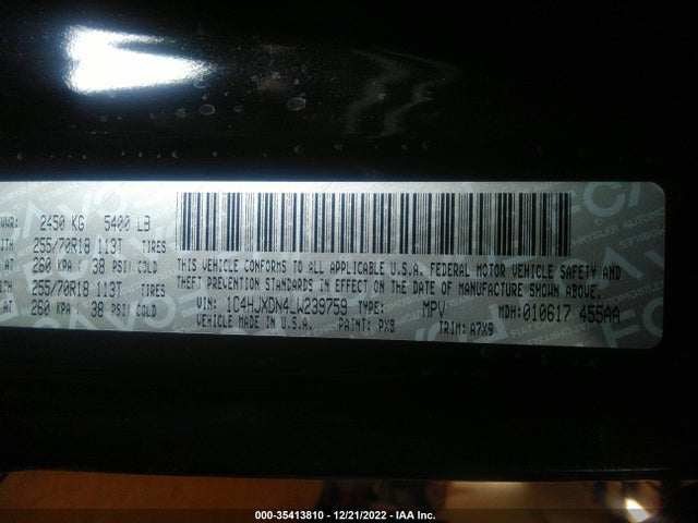 2020 Jeep Wrangler, VIN: 1C4HJXDN4LW239759