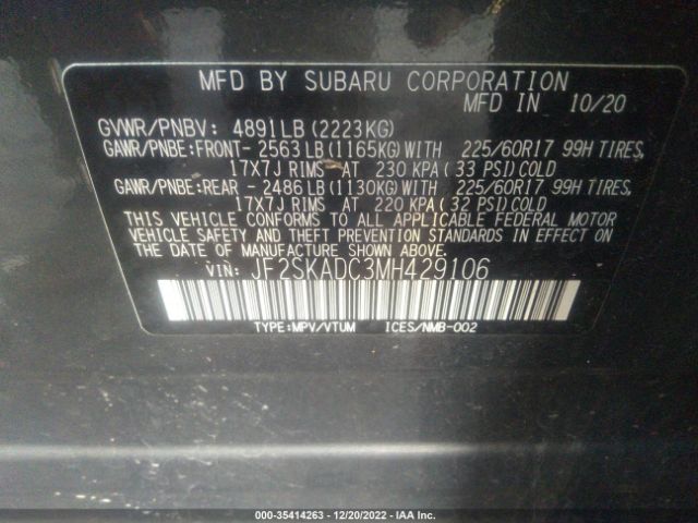 JF2SKADC3MH429106 Subaru Forester