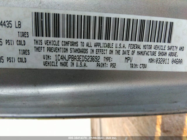 1C4NJPBA3ED523692 Jeep Patriot Sport/altitude