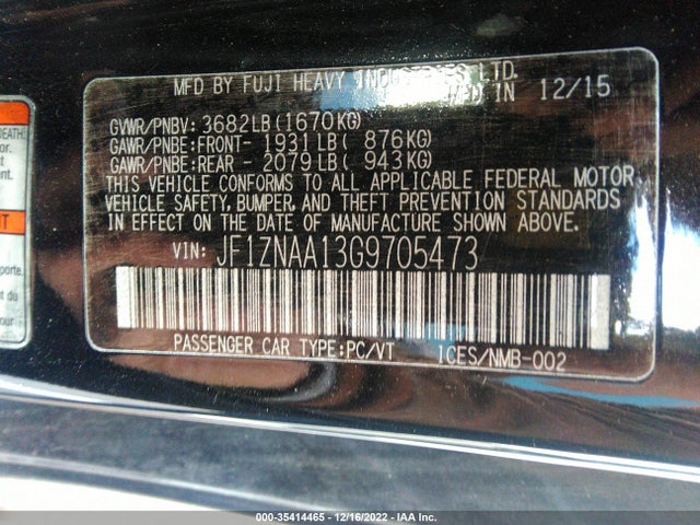 2016 SCION FR-S VIN: JF1ZNAA13G9705473