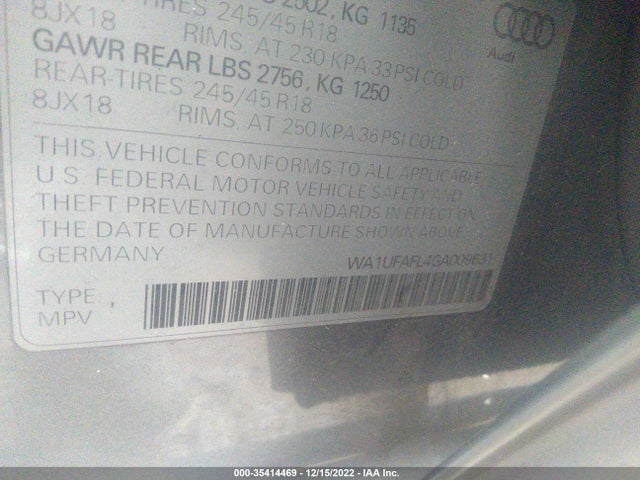 2016 Audi A6, VIN: WA1UFAFL4GA009631