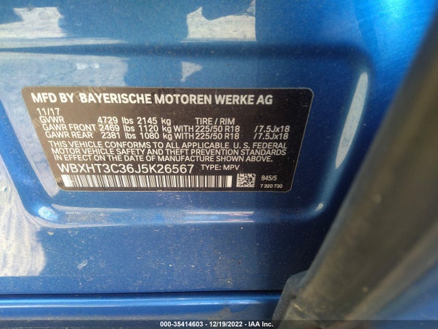 2018 BMW X1, VIN: WBXHT3C36J5K26567