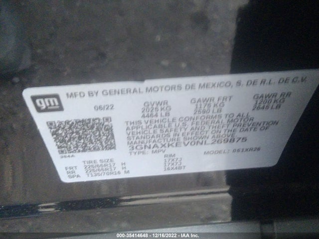 Chevrolet EQUINOX LT 2022 3GNAXKEV0NL269875 Image 9