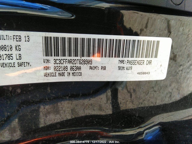 3C3CFFAR2DT628909 Fiat 500 POP