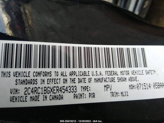 2C4RC1BGXER454333 Chrysler Town & Country Touring