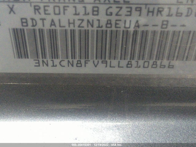 2020 Nissan Versa, VIN: 3N1CN8FV9LL810866