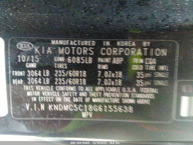 KNDMC5C18G6155638 KIA Sedona Sx
