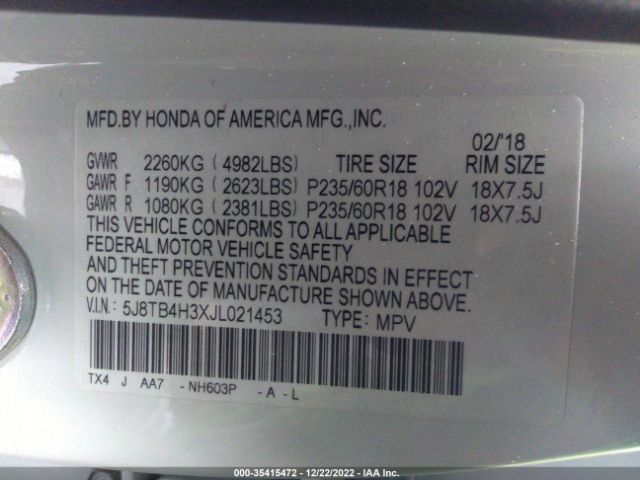 5J8TB4H3XJL021453 Acura RDX