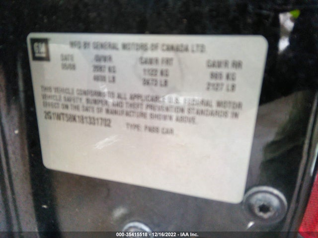 Chevrolet IMPALA LT 2008 2G1WT58K181331702 Image 10